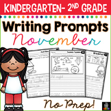 November Writing Prompts for Kindergarten to Second Grade