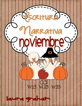 Preview of November Writing Prompts in Spanish