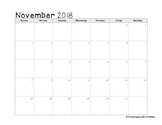 November and December 2018 Blank Calendars