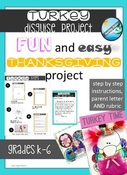 Preview of November -  disguise a TURKEY - fun activity project w/ rubric