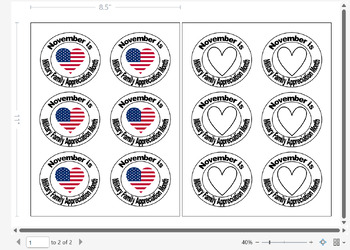 Preview of November is Military Family Appreciation Month - Pendant/Button, Digital File