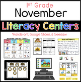 November Literacy Center Activities 1st Grade