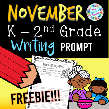 Preview of November or Thanksgiving Writing Prompt - Kindergarten, 1st Grade, 2nd Grade