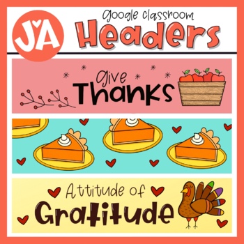 Preview of November themed Google Classroom Headers