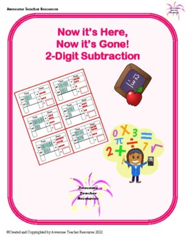 Preview of Now Its Here, Now Its Gone! 2-Digit Subtraction Worksheet #1