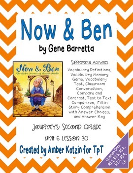 Preview of Now and Ben Supplemental Activities 2nd Grade Journeys Unit 6, Lesson 30