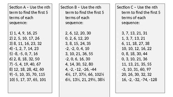 Nth Term of Quadratic Sequences by Joanne Brookes | TpT