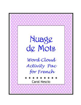 Preview of Nuage de Mots ~ Word Cloud Activity Pac ~ French Vocabulary Review