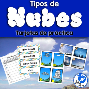 Preview of Nubes Spanish Cloud Types Matching Task Cards
