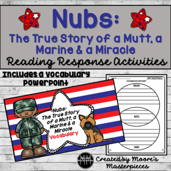 Preview of Nubs The True Story of a Mutt, a Marine and a Miracle Reading Response and Vocab