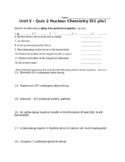 Nuclear Chemistry Quiz