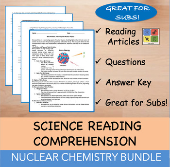 Preview of Nuclear Chemistry Reading Passages & Questions Bundle
