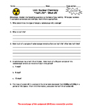 Homework Worksheets: Nuclear Chemistry - Set of 5!  Answer