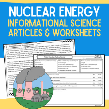 Preview of Nuclear Energy: Informational Reading Passages, Worksheets, Vocabulary Packet