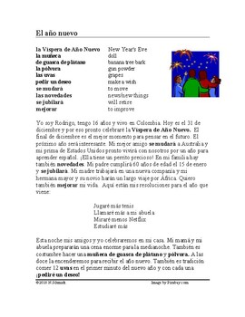 Preview of El Año Nuevo / Nochevieja / Doce Uvas Lectura: New Year's