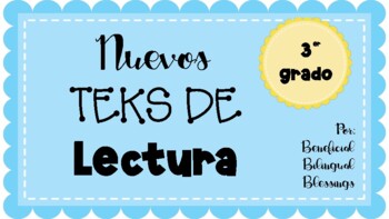 Preview of TEKS de Lectura de tercer grado- 3rd grade Reading TEKS
