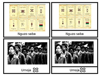 Preview of Nugzuo Saba- Kwanzaa Principles - Nomenclature Cards