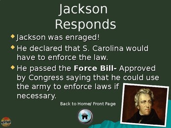 Presidency Chart Andrew Jackson Answers