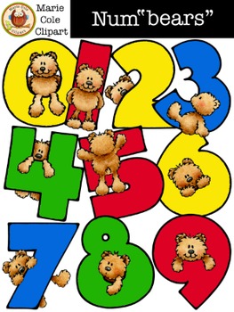 Preview of Num"bears" Numbers 0 - 9 [Marie Cole Clipart] UPDATED!