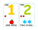 Number 1-10 Colorful Flashcards Printable with Counting Dots