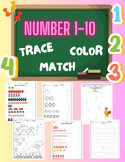 Number 1-10, For beginning  trace and color