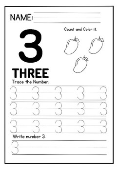 Number 1-10 Worksheets by Phairat Kloysaeng | TPT