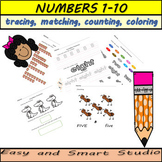 Number 1-10 tracing, matching, counting, coloring