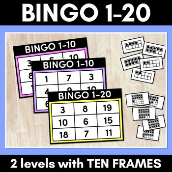 Number 1-20 Bingo with Ten Frames by Mrs Learning Bee | TPT
