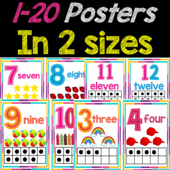 Number (1-20) Posters for Classroom Decor | Number Chart, Back to School