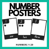Number 1-20 Posters for Classroom With and Without Dots