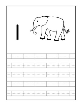 Number 1 Tracing Worksheet by Bright Minds Early Education Resources