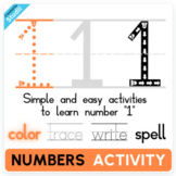 Number 1 Tracing, Writing & Spelling