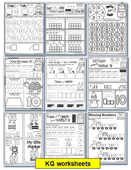 Number 10 Math Worksheets-NO PREP- Counting and Cardinality CCSS