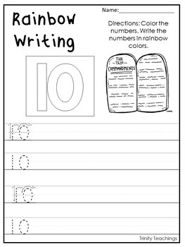 number 10 ten commandments printable bible worksheets