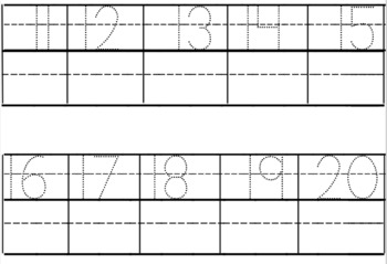 number 11 20 dotted line number formation tracing by 1oak tpt