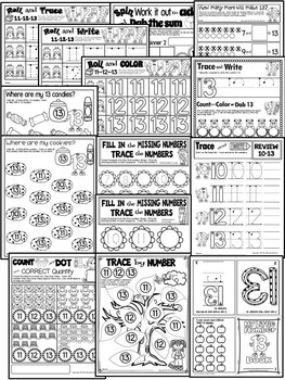 Number 13 Math Worksheets-NO PREP (PRE-KG EDITION)-Counting and ...