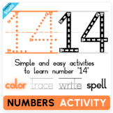 Number 14 Tracing, Writing & Spelling