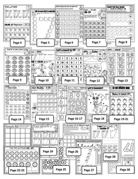 Number 17 Math Worksheets-NO PREP (PRE-KG EDITION)-Counting and ...