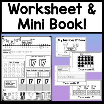 Number 17 Worksheet and Number 17 Activities! {Number of the Day