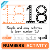 Number 18 Tracing, Writing & Spelling