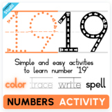 Number 19 Tracing, Writing & Spelling