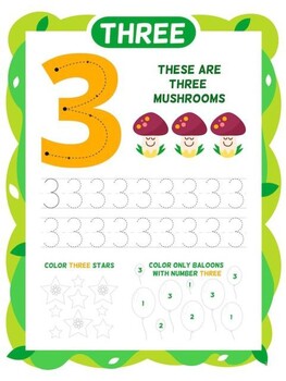 Preview of Number 3 worksheet: A Playful worksheet to Number Mastery!