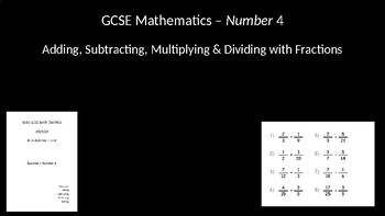 Preview of Number 4 (Fractions add, subtract, multiply,  divide)