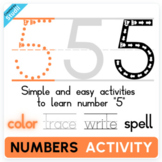 Number 5 Tracing, Writing & Spelling
