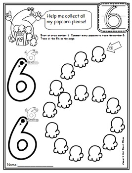 number 6 math worksheets no prep pre kg edition counting and