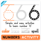 Number 6 Tracing, Writing & Spelling