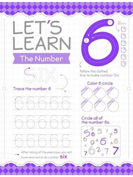 Preview of Number 6 worksheet: A Playful worksheet to Number Mastery!