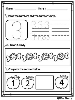 Number Activities 1-10 by Miss Cherry | TPT