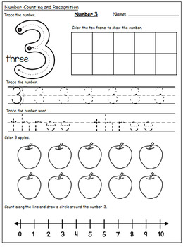 Number Activities----Counting & Recognition Number 0-10 | TpT