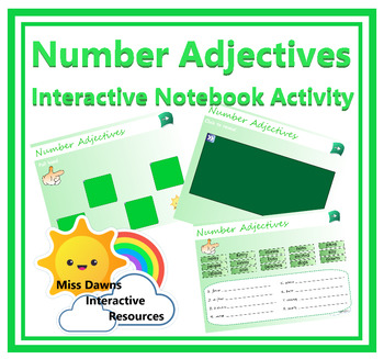 Preview of Interactive Number Adjectives Activity for IWB
